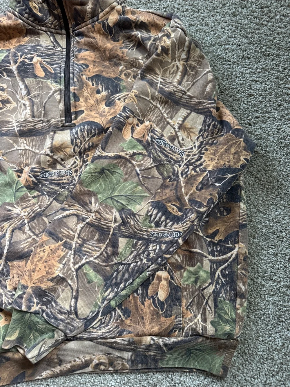Cabela's Camo Zip-Up Sweater in Brown, Green, Tan